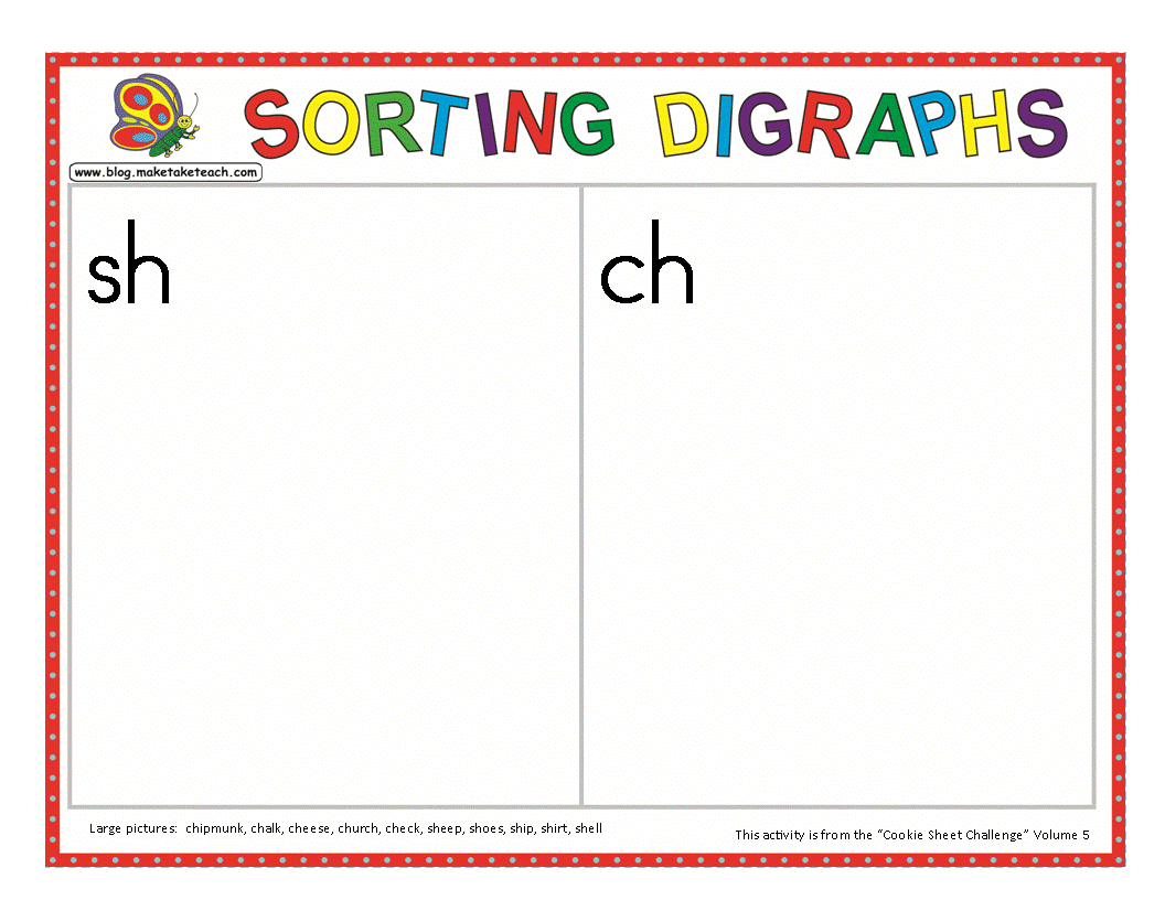 Cookie Sheet Activities Volume 5 Blends And Digraphs Make Take Teach