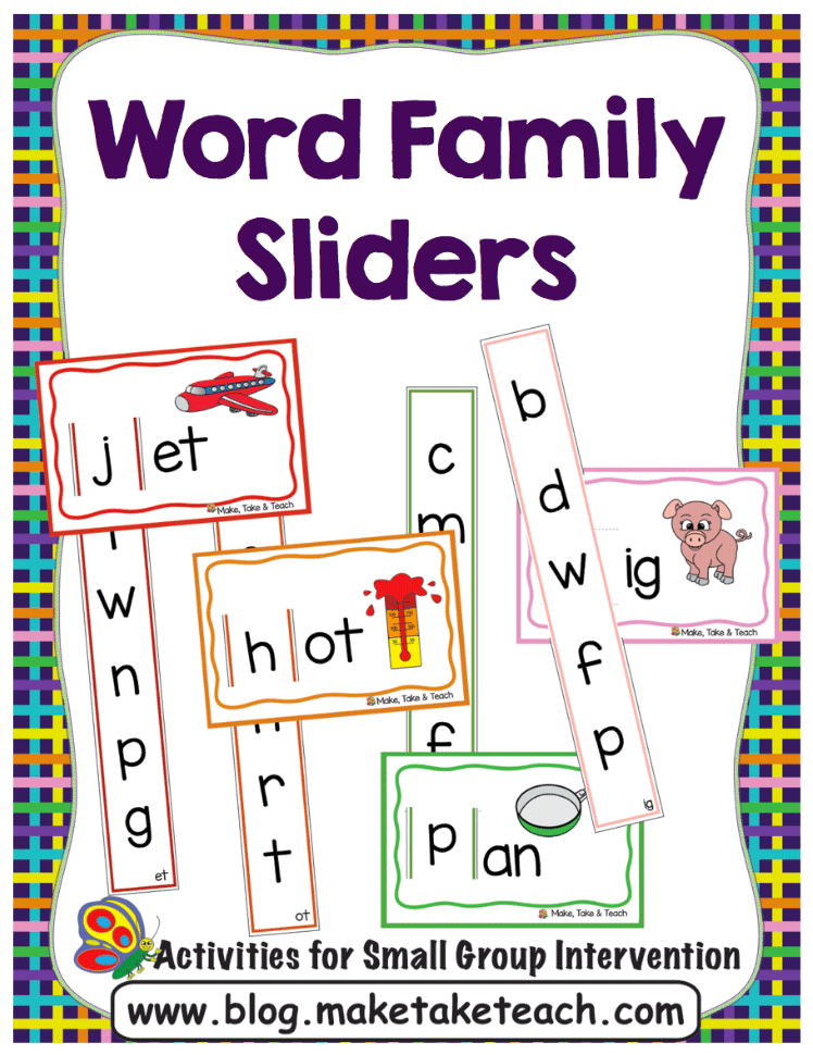DIY Word Family Sliders Make Take & Teach