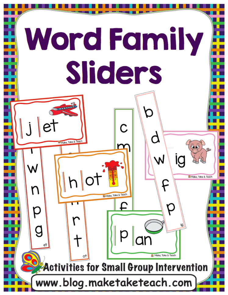 DIY Word Family Sliders Make Take Teach