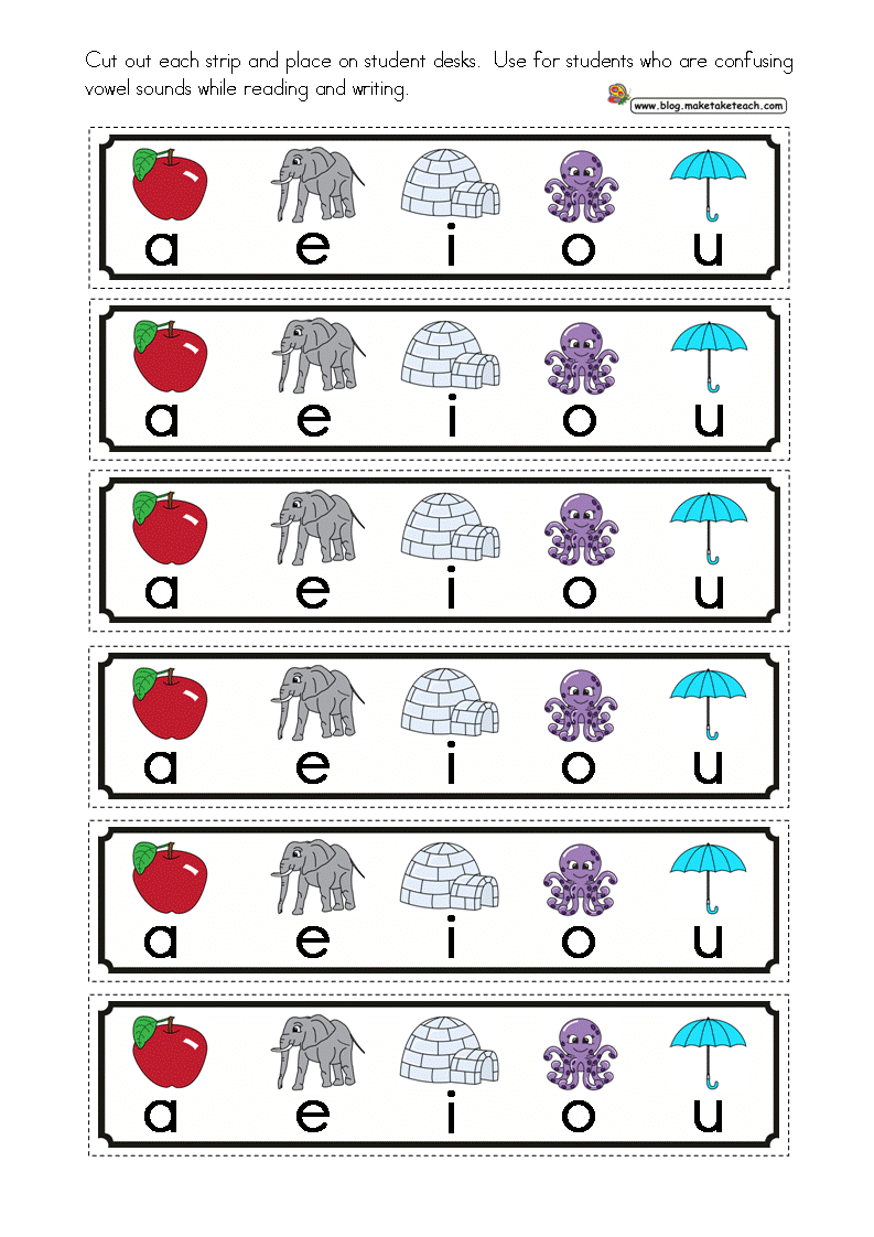 Short Vowels Cue Cards Make Take Teach