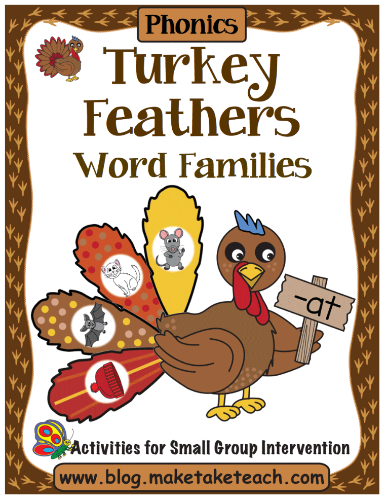 Thanksgiving Turkey Activities Word Families