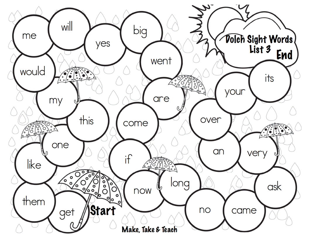 Make Boards Game sight Teach word &  Spring Take activities Themed Sight online free Word