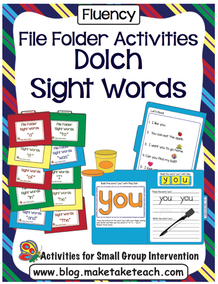 Free Sight Word File Folder Games