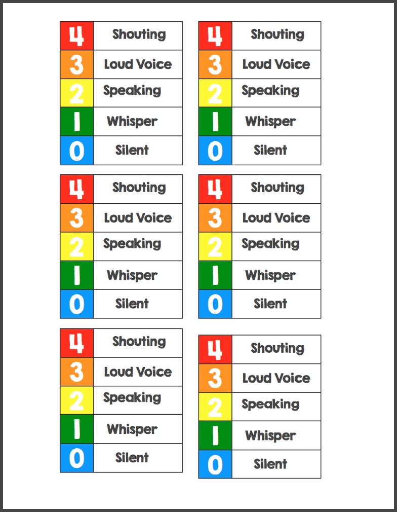 Voice Level Chart FREEBIE Make Take Teach