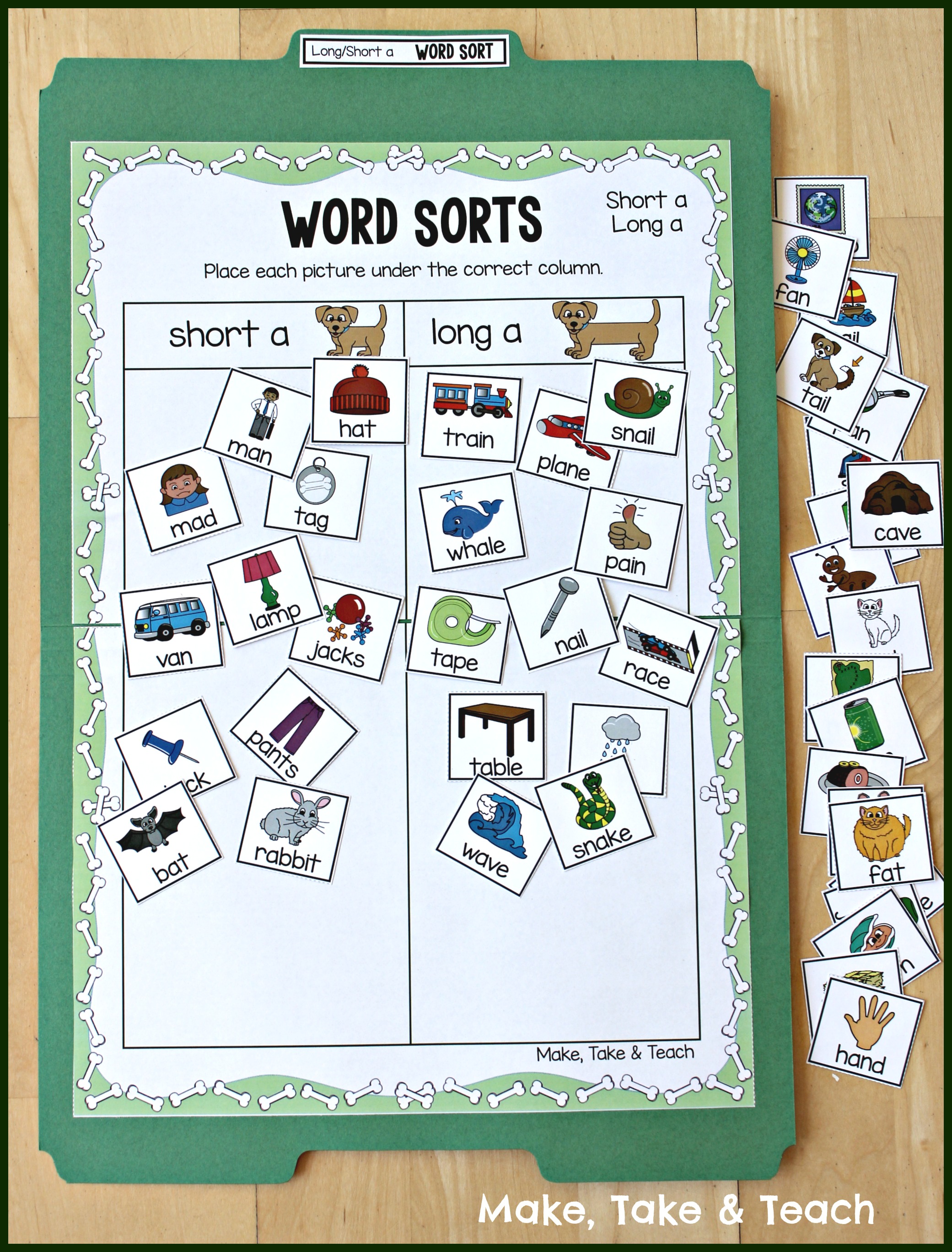 Teaching Long and Short Vowel Sounds Using Picture Sorting Make Take