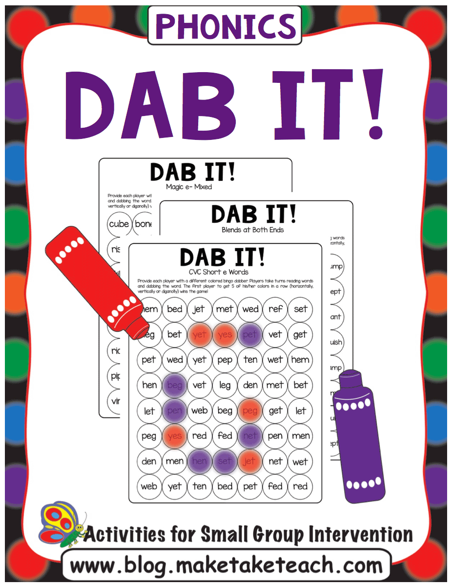 Dab It! Game Boards for Sight Words and Phonics Skills - Make Take & Teach