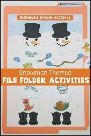 Snowman Themed File Folder Activities Make Take Teach