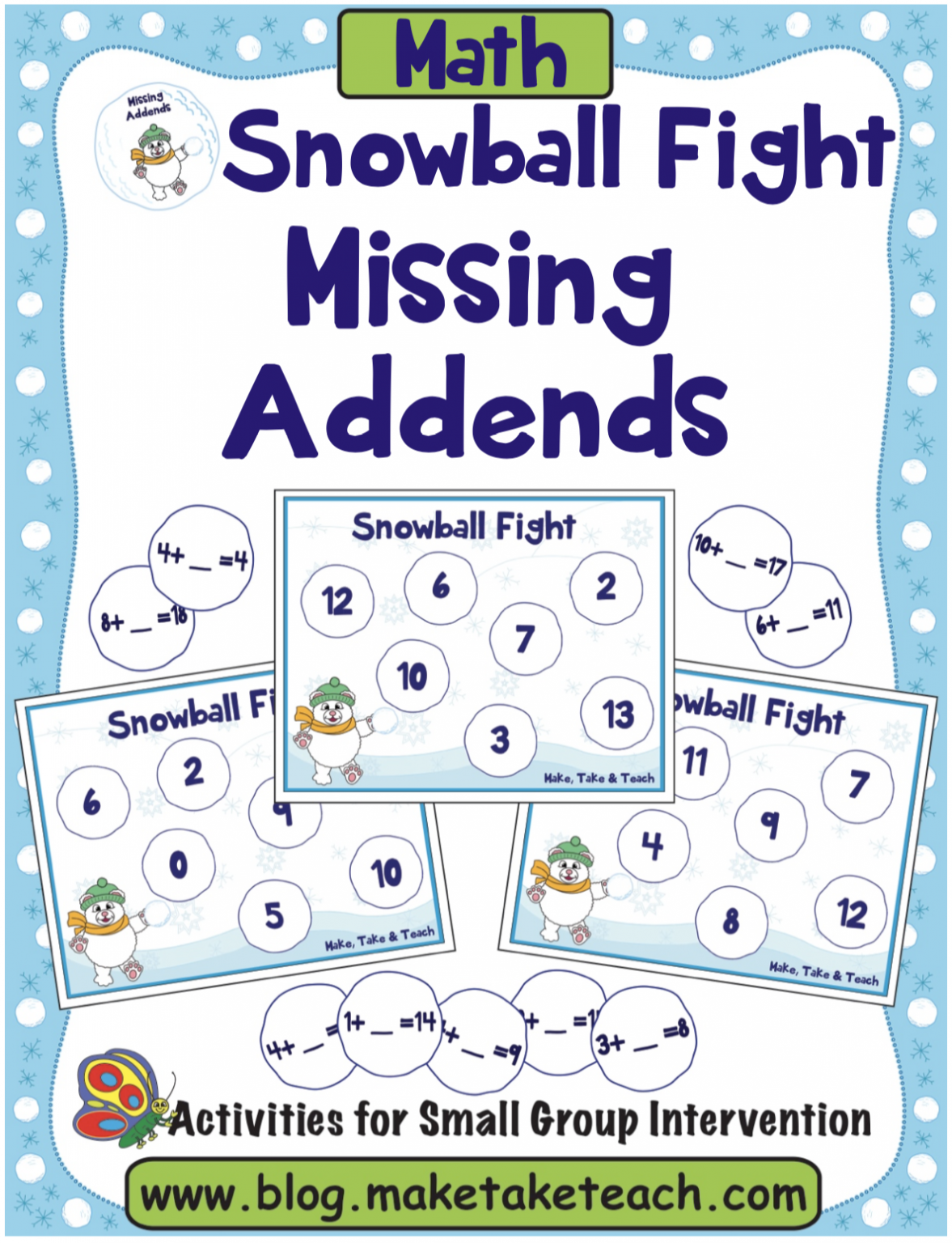 Winter Themed Addition Games And Activities Make Take Teach