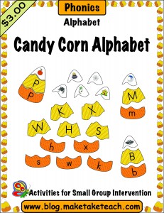 Candy corn alphabet