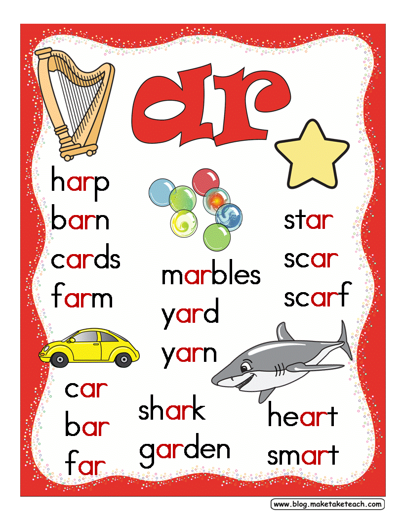 Free R-Controlled Vowels Posters - Make Take & Teach Pertaining To R Controlled Vowels Worksheet