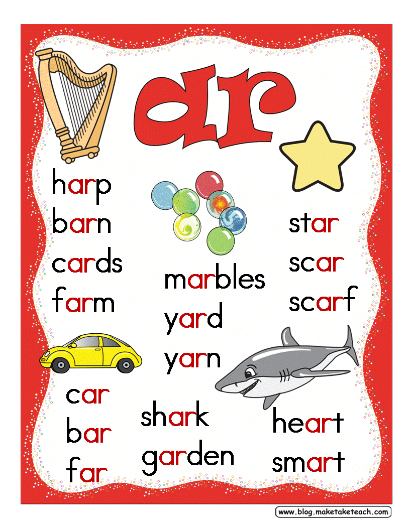 Free R-Controlled Vowels Posters - Make Take & Teach