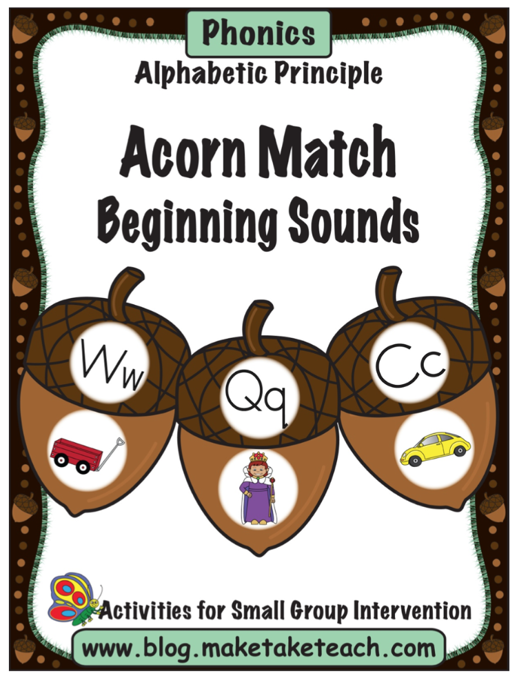 Acorn Match Alphabet Pg 1