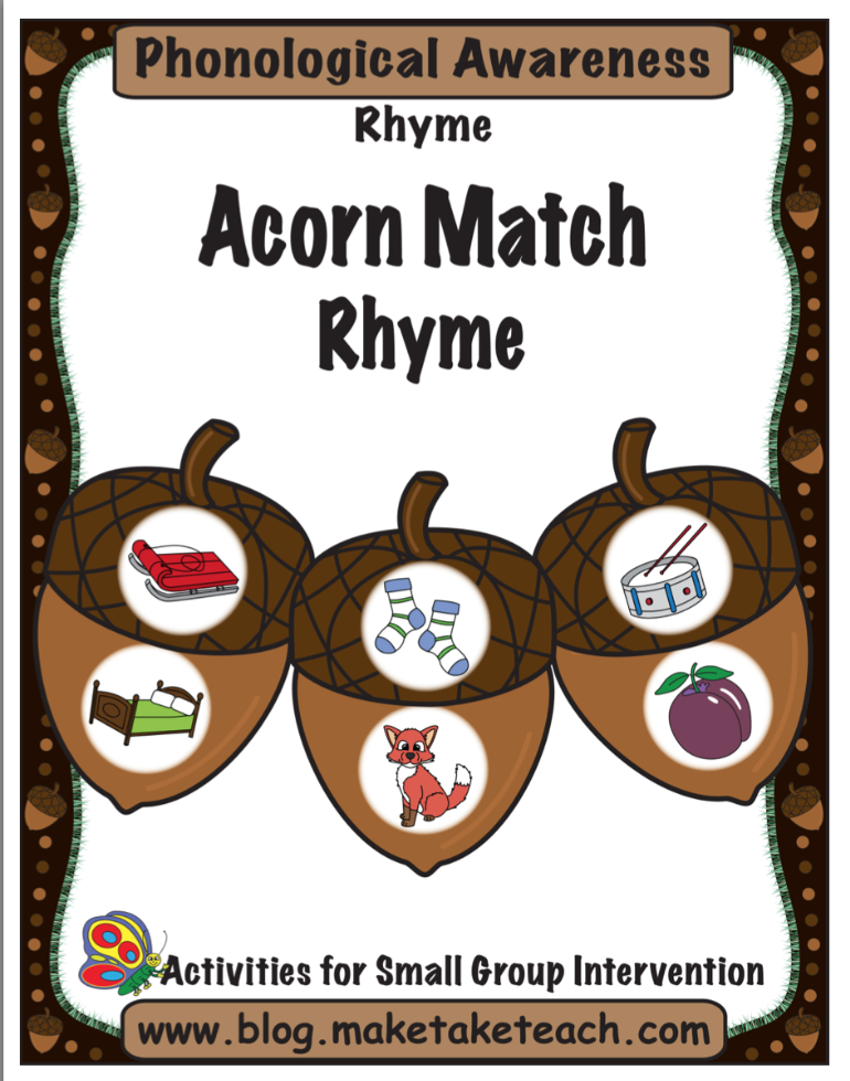 Acorn Match Rhyme Pg 1