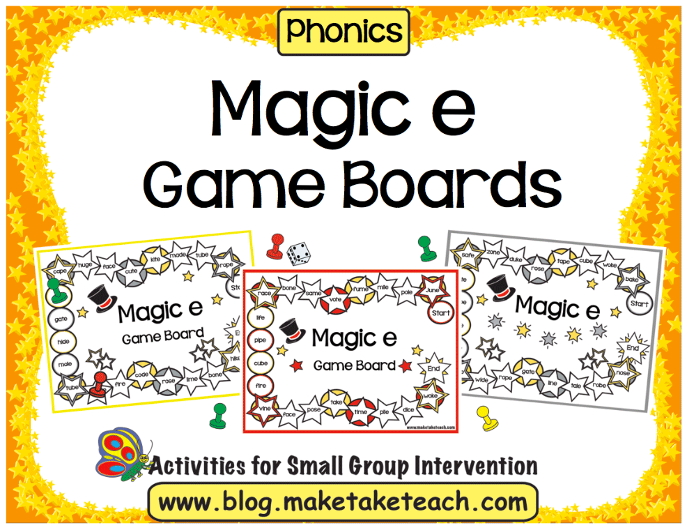 Free Magic E Game Boards Make Take Teach