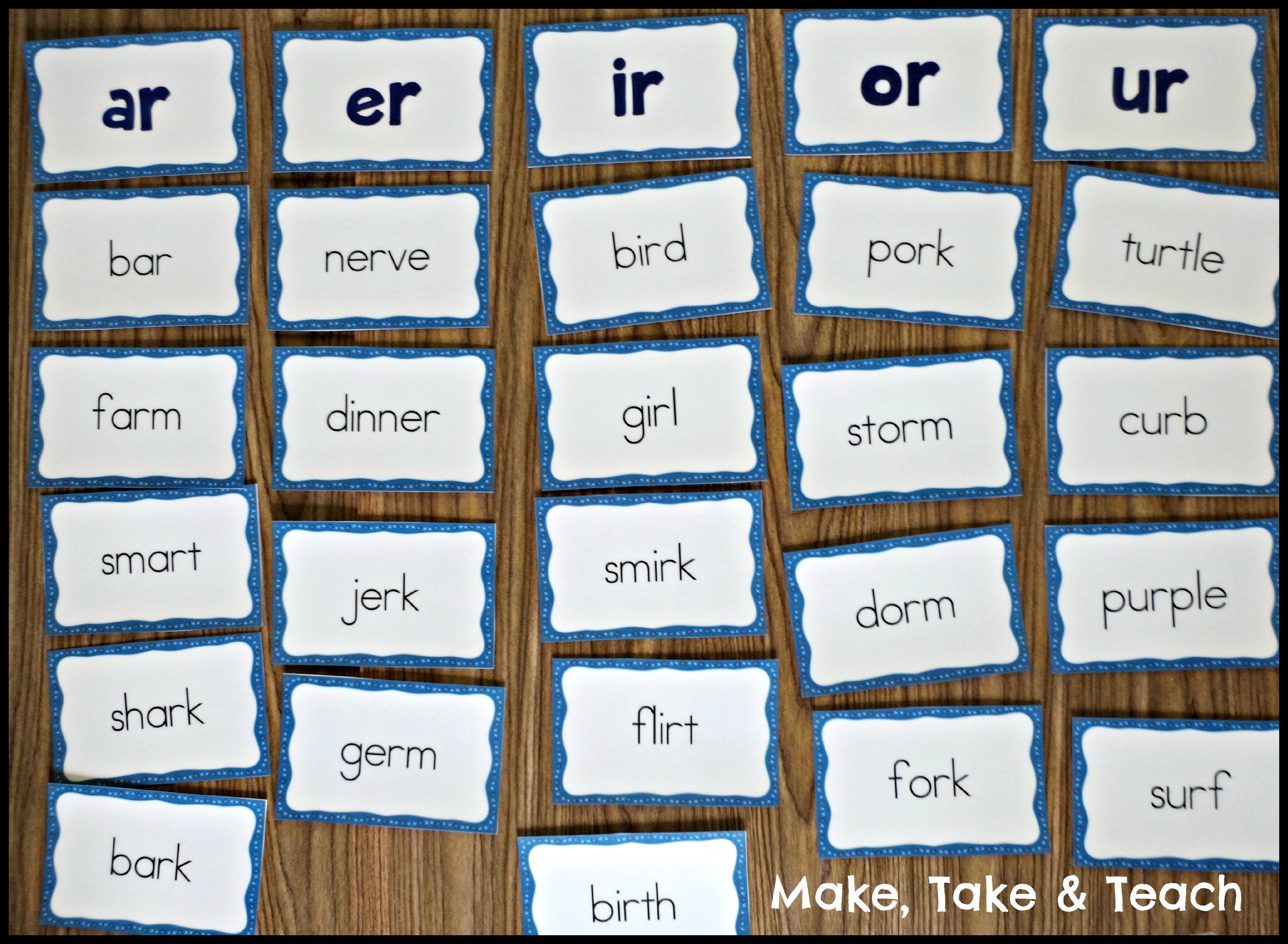 Winter Themed Activities for Teaching R-Controlled Vowels - Make Take