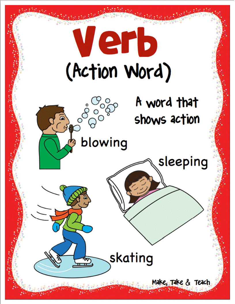 Noun Verb Adjective - Nouns, Verb and Adjectives - Make Take & Teach ...