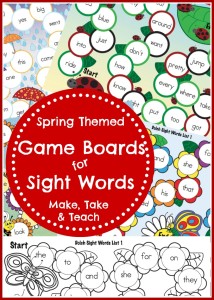 Spring Themed Sight Word Game Boards - Make Take & Teach