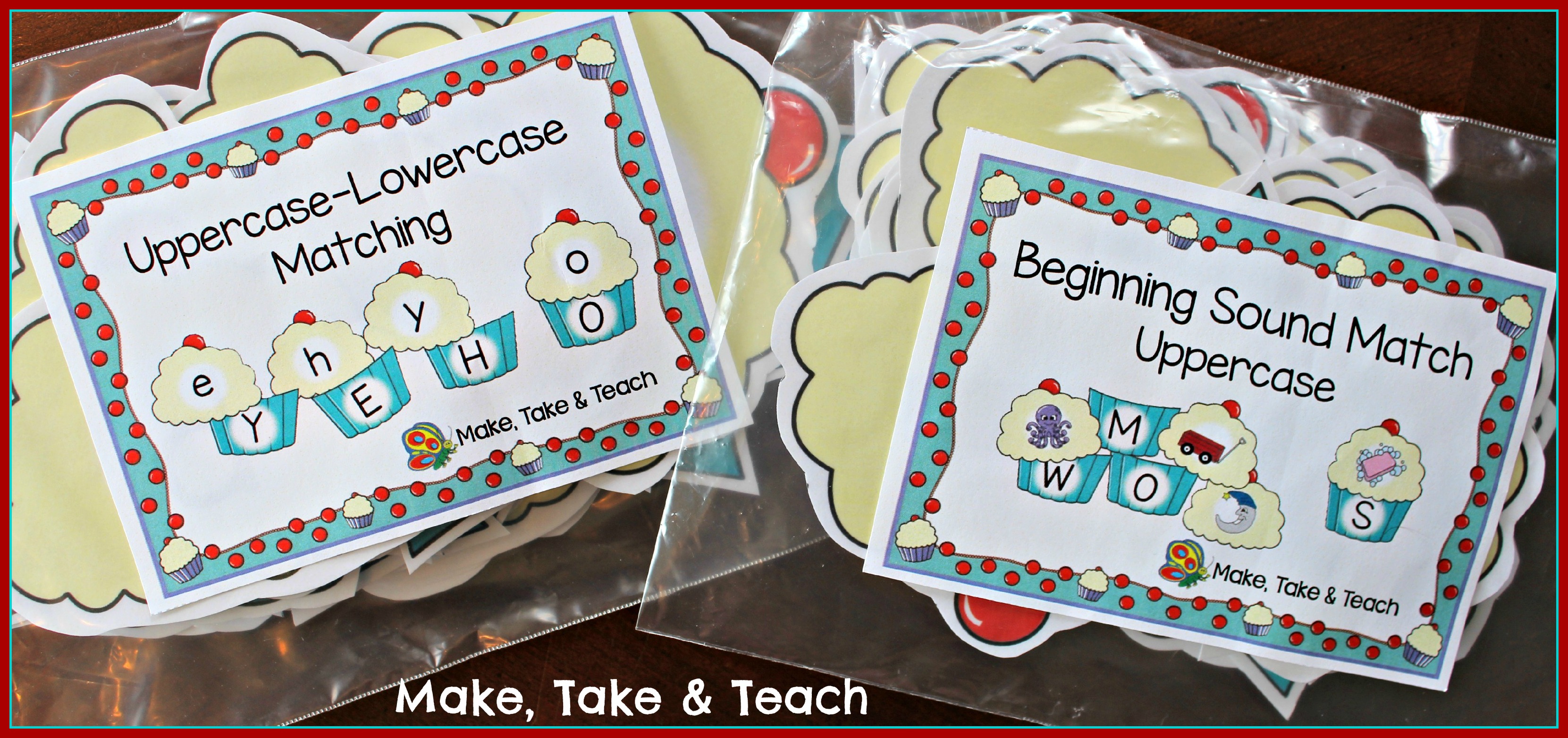alphabet cupcake Beginning Sounds Match Printable learning activities