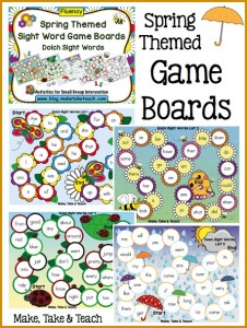 Spring Themed Sight Word Game Boards - Make Take & Teach