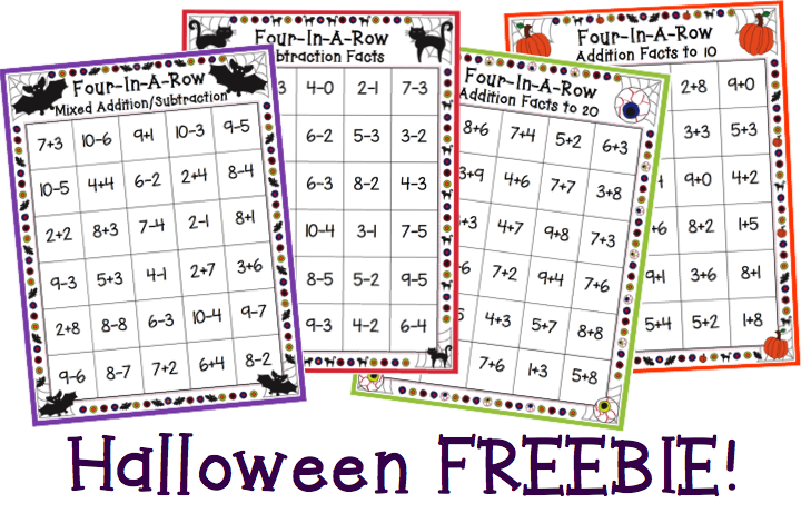 Halloween Themed 4-In-A-Row FREEBIE! - Make Take & Teach