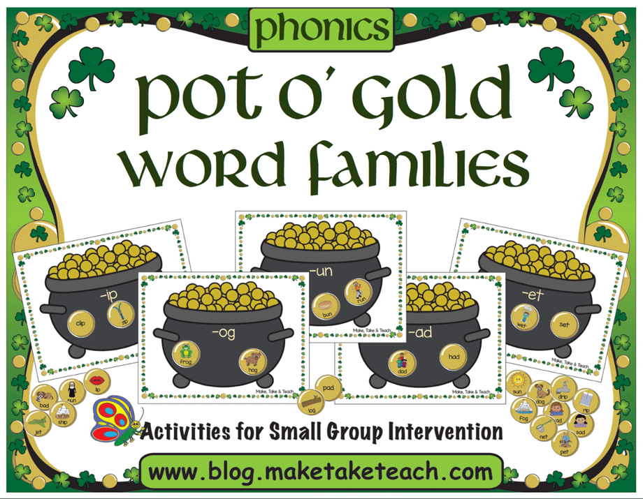 word families Phonics Activities for St. Patrick's day