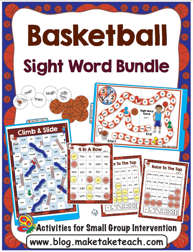 Basketball Themed Sight Word Games