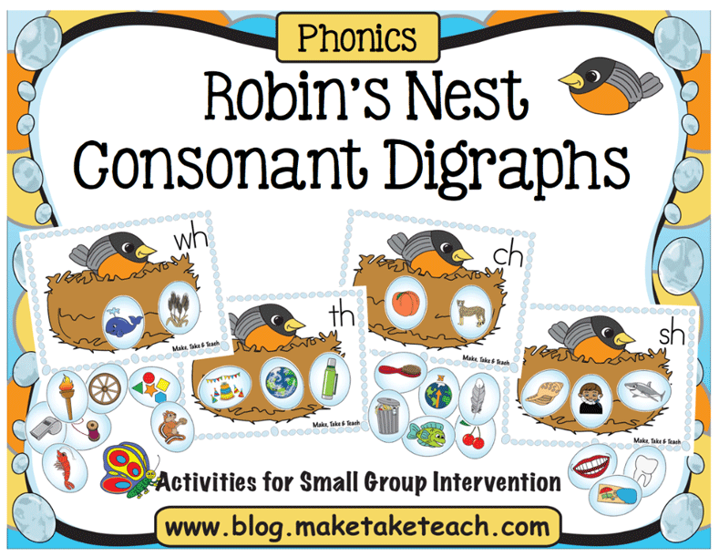 robin's nest phonics consonant digraphs activities
