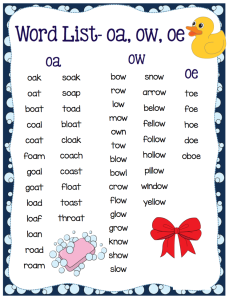 Activities for Teaching the oa/ow/oe Digraphs - Make Take & Teach