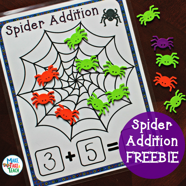 Spider Halloween Math Game Freebie