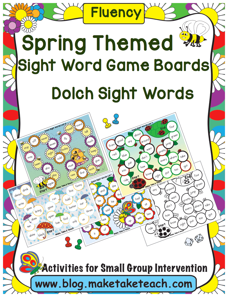 Sight Word and Phonics Game Boards