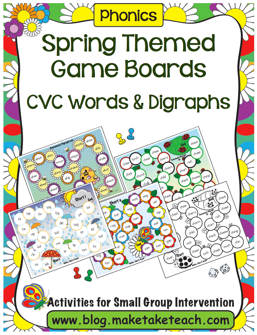 Sight Word and Phonics Game Boards