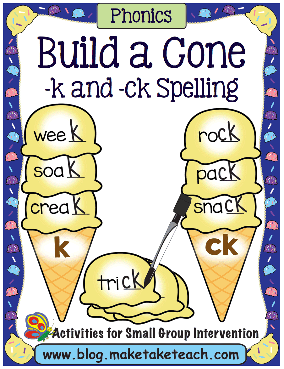 teaching the k or ck spelling rule make take teach