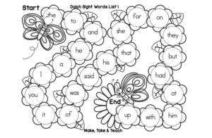 Spring Themed Game Boards for Teaching Sight Words - Make Take & Teach