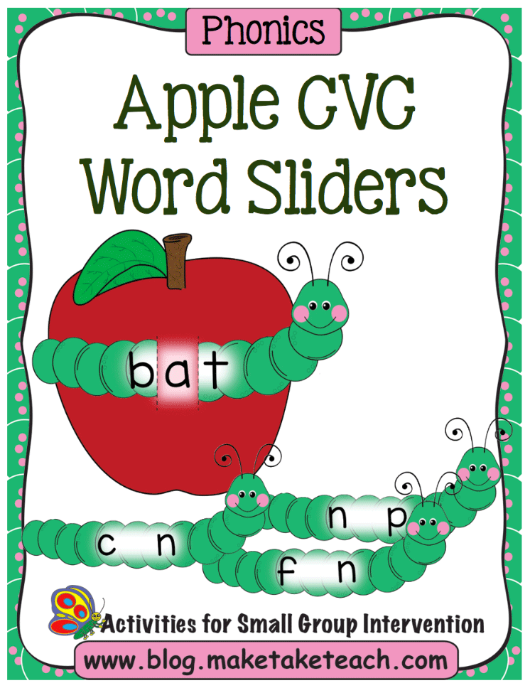 apple cvc word sliders