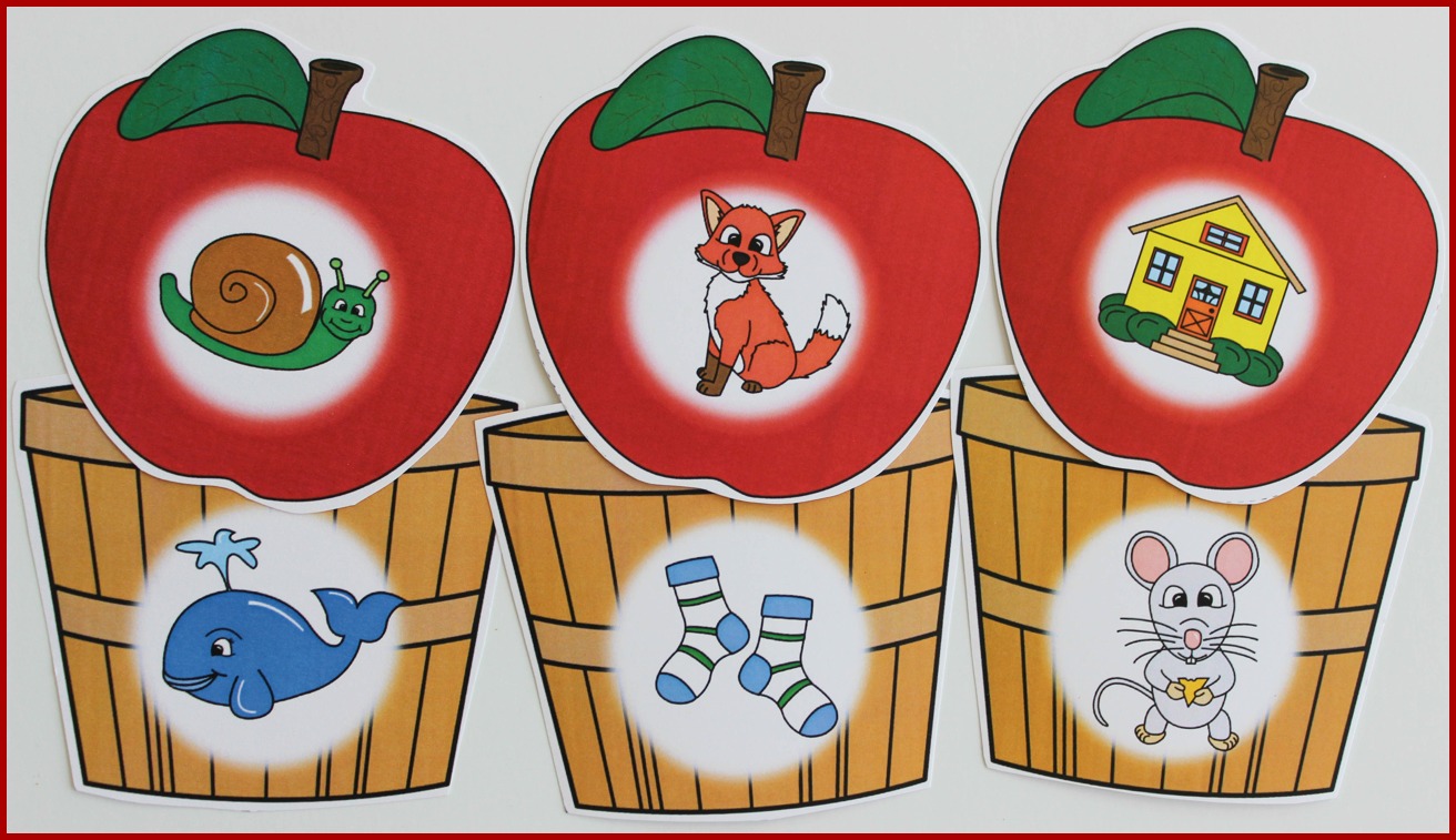 apple rhyme matching activity 