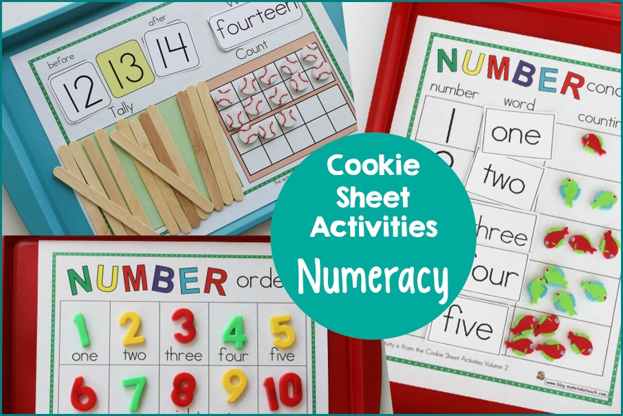 Cookie Sheet Printable Learning Activities Pre K Kindergarten number concepts