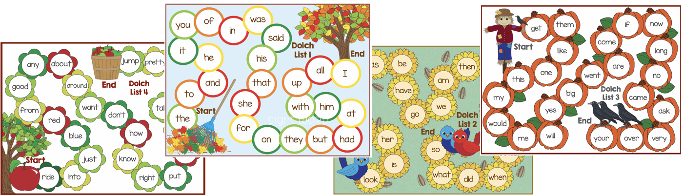 printable sight word games learning activities