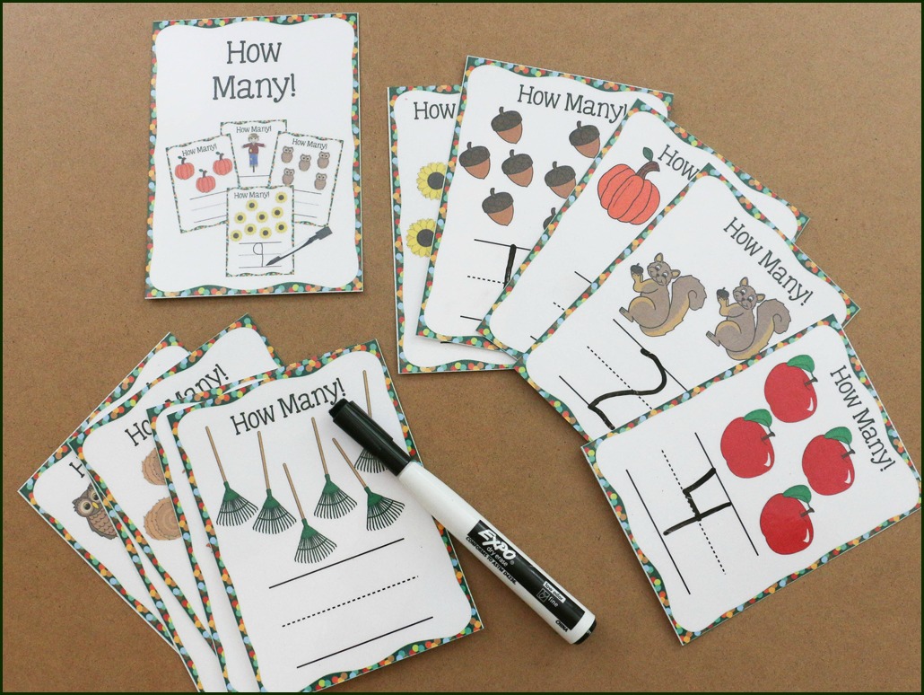 how many? fall math activities for K-1st grade