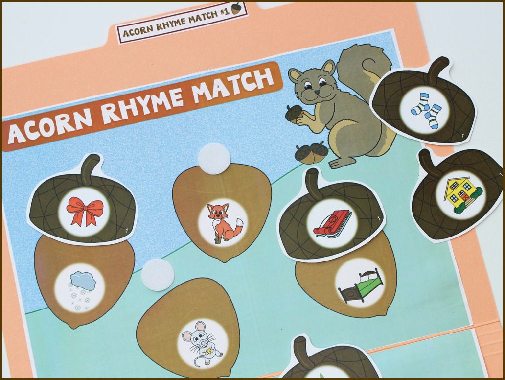 rhyme activities file folder for fall