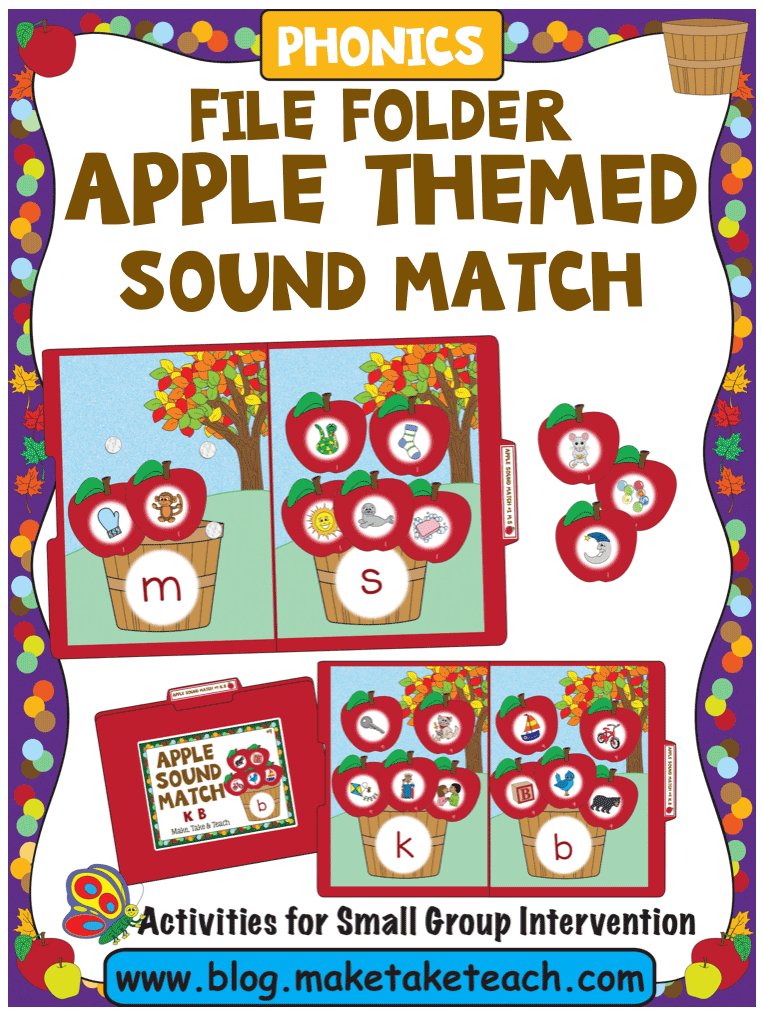 Apple File Folder Phonics Sound Match