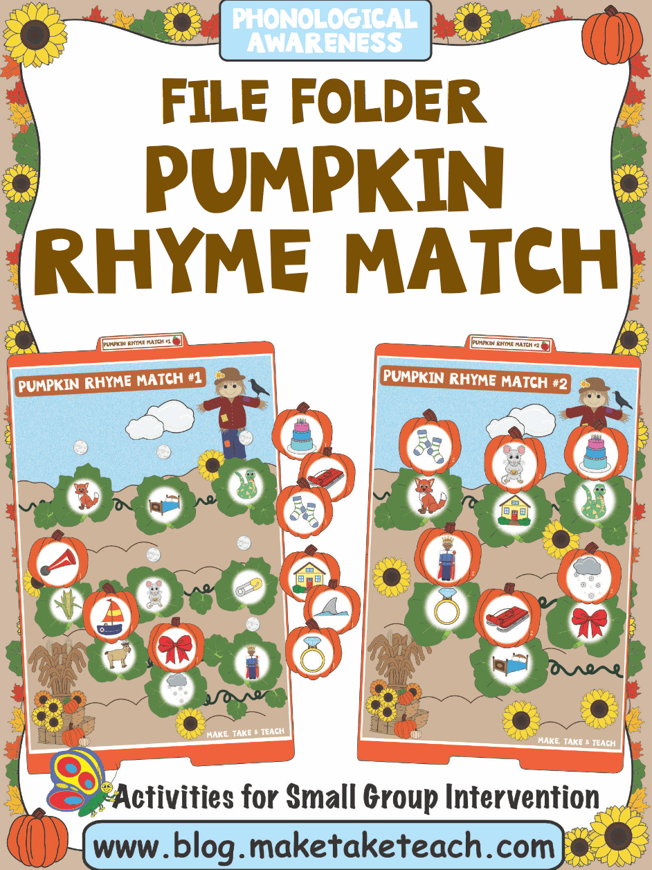 The Pumpkin Pat beginning sounds literacy Centers File Folder Games Kindergarten 