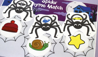Spider Rhyme Match Game Printables for Kindergarten