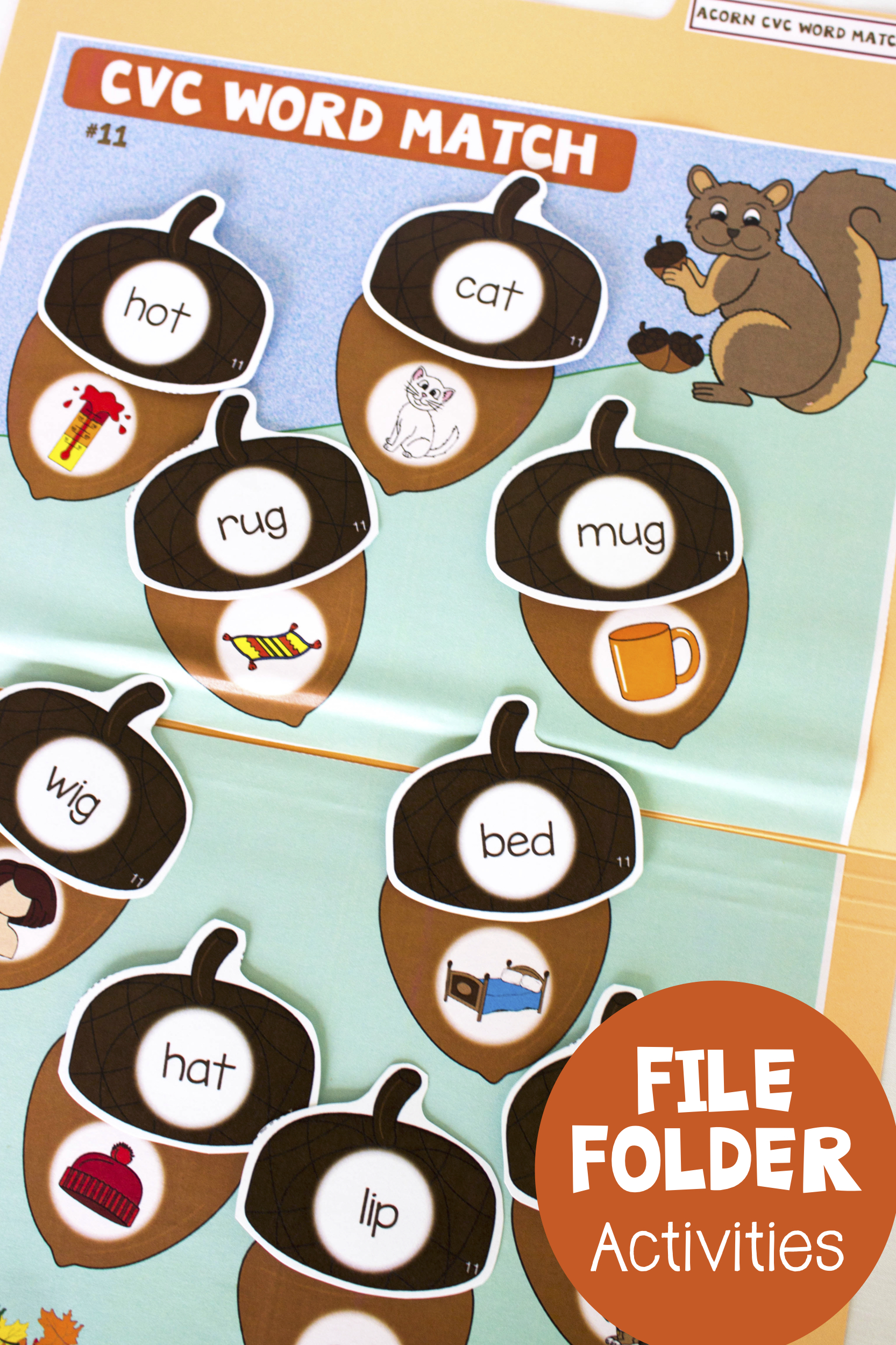 Fall File Folder Activities For Teaching Rhyme Alphabet And CVC Words Make Take Teach