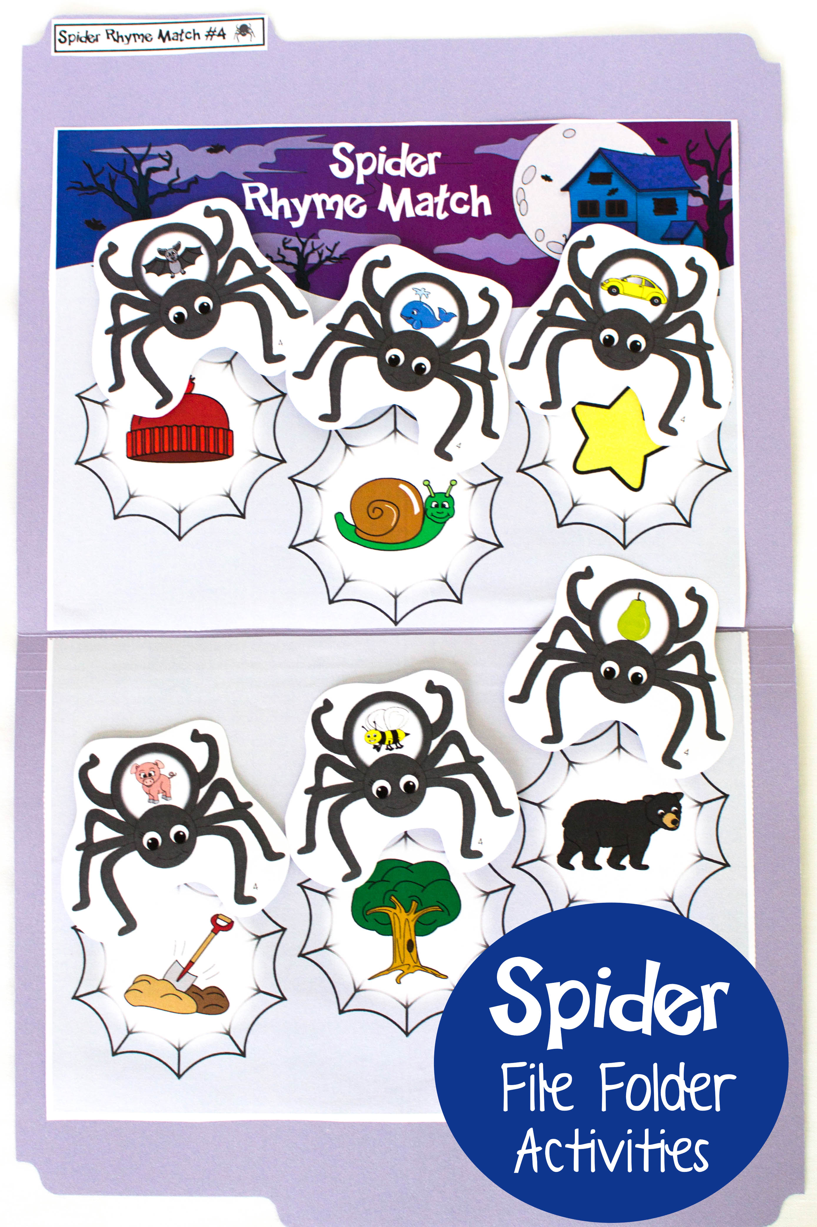 Spider Rhyme File Folder Activities for Halloween