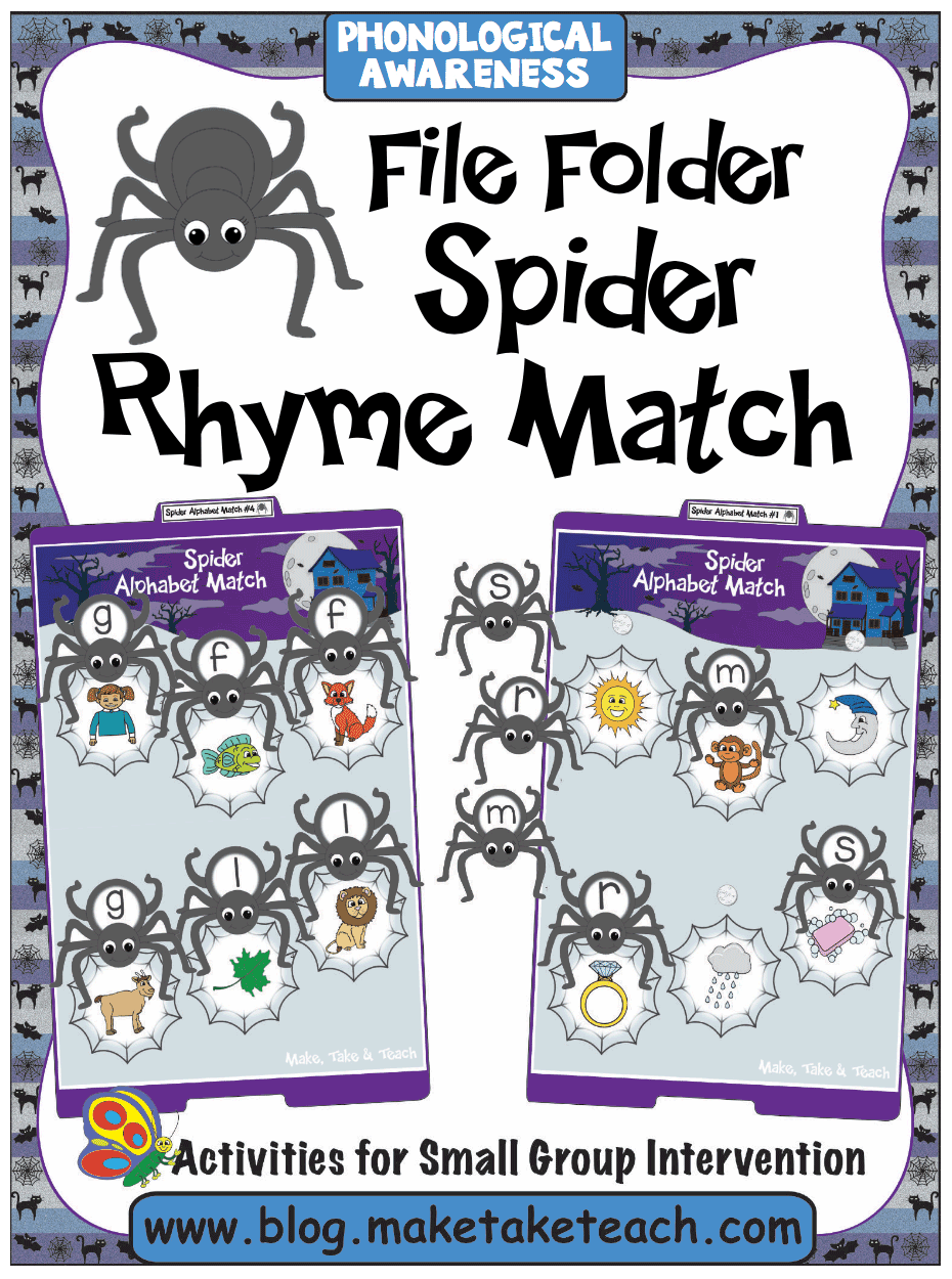 Spider File Folder Rhyme Match for Halloween