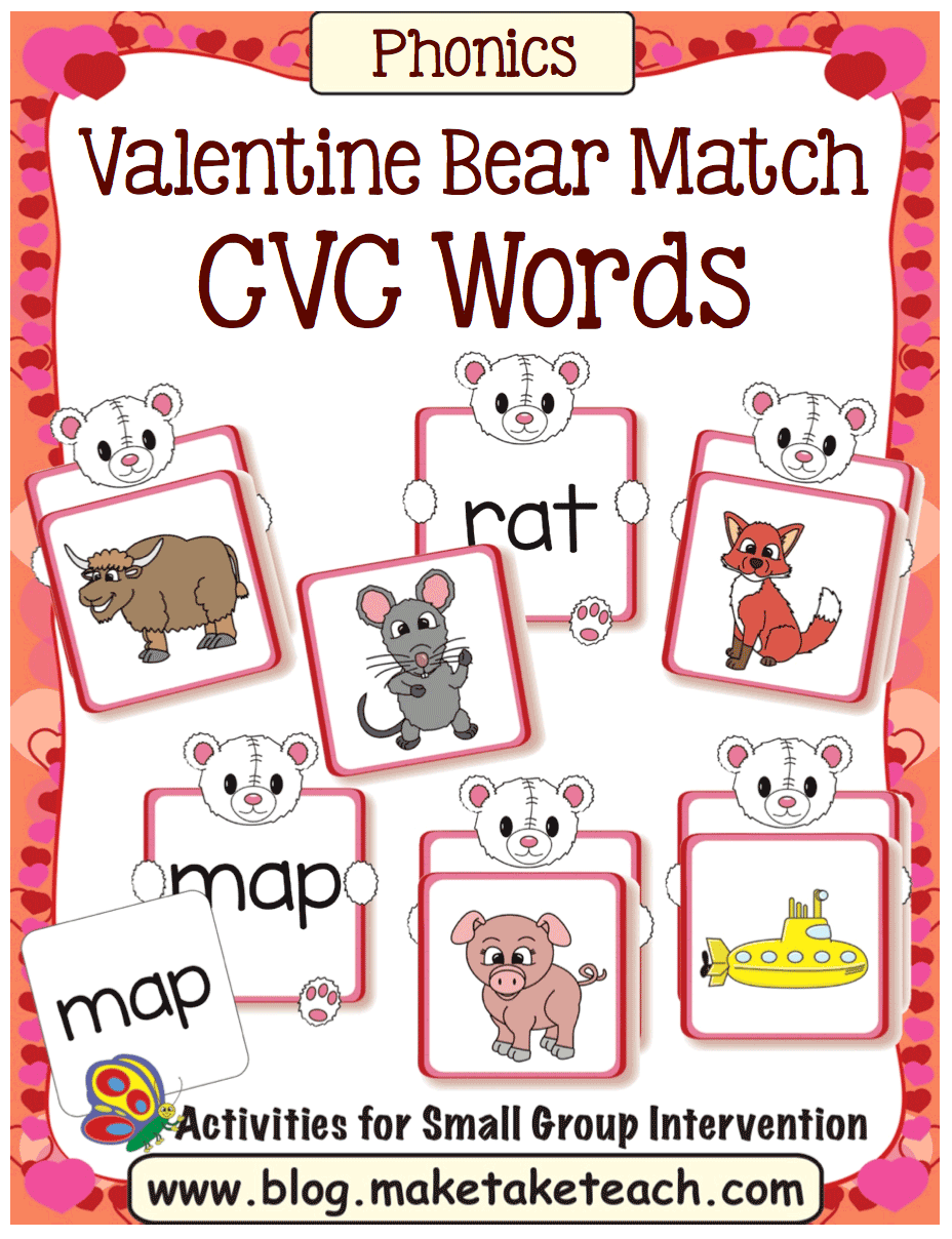 Valentine CVC Words activities