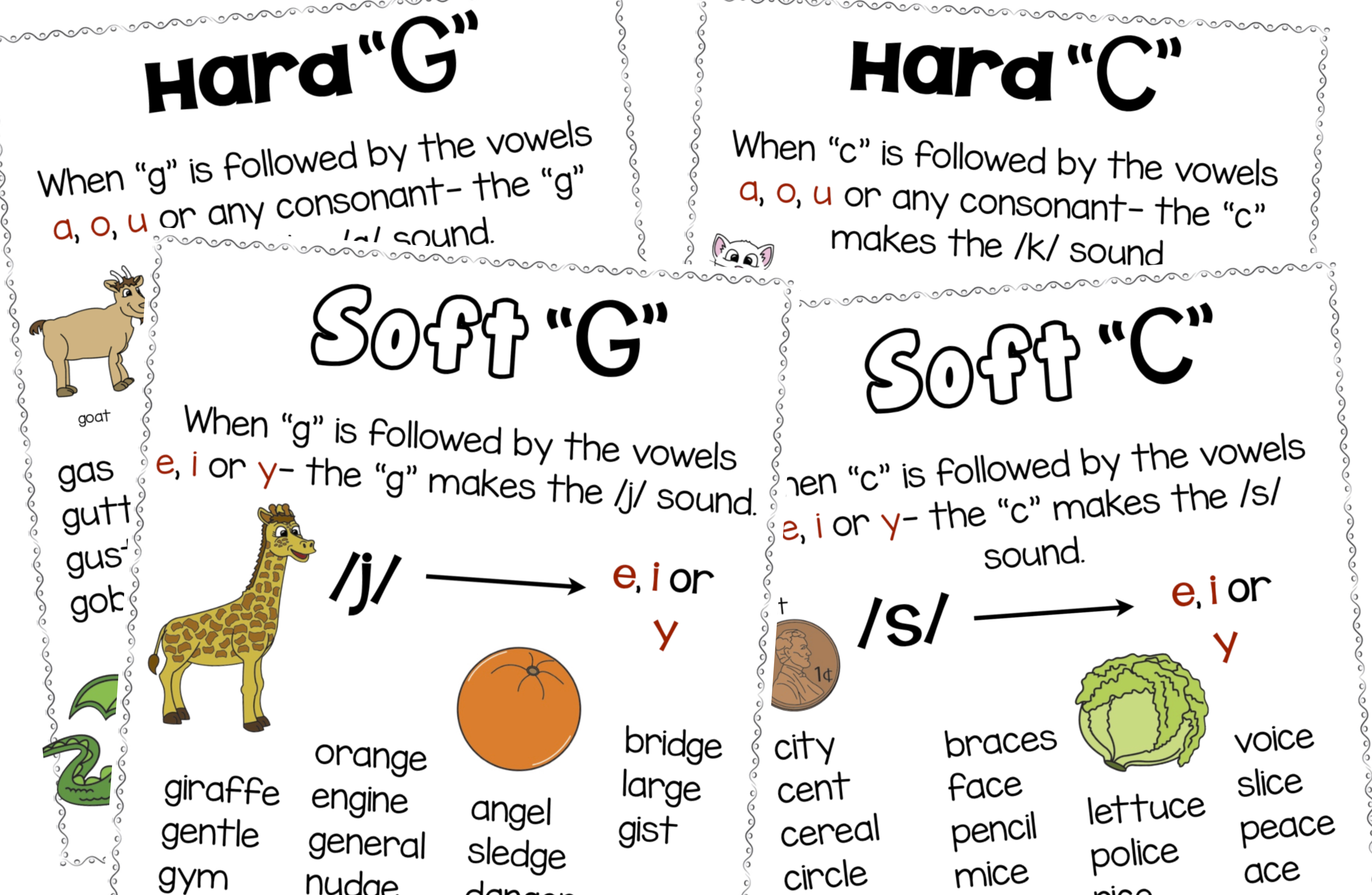 Free Resource For Teaching Hard And Soft C And G Make Take Teach