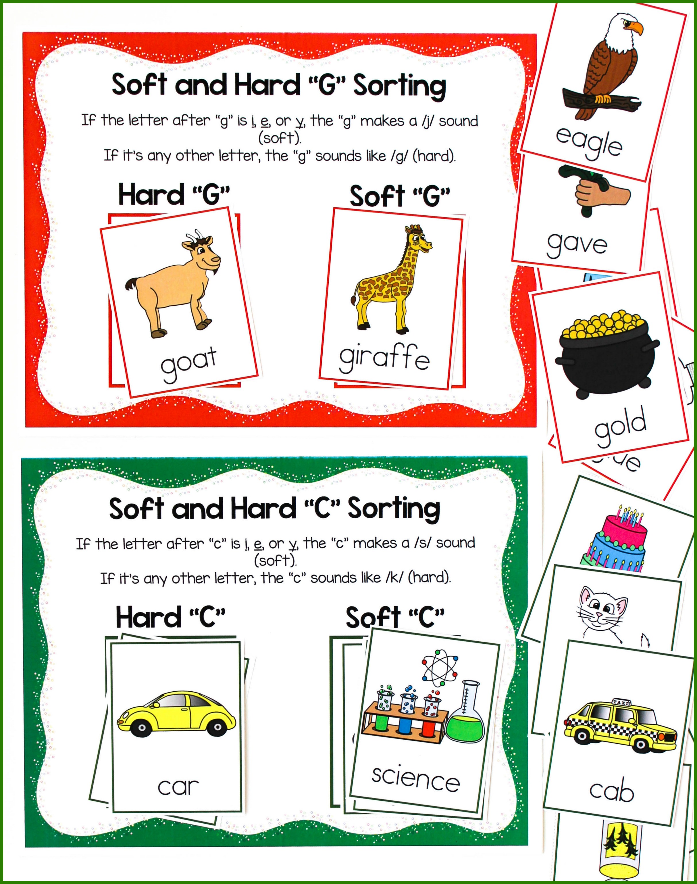 hard and soft c and g sorting printable activities 