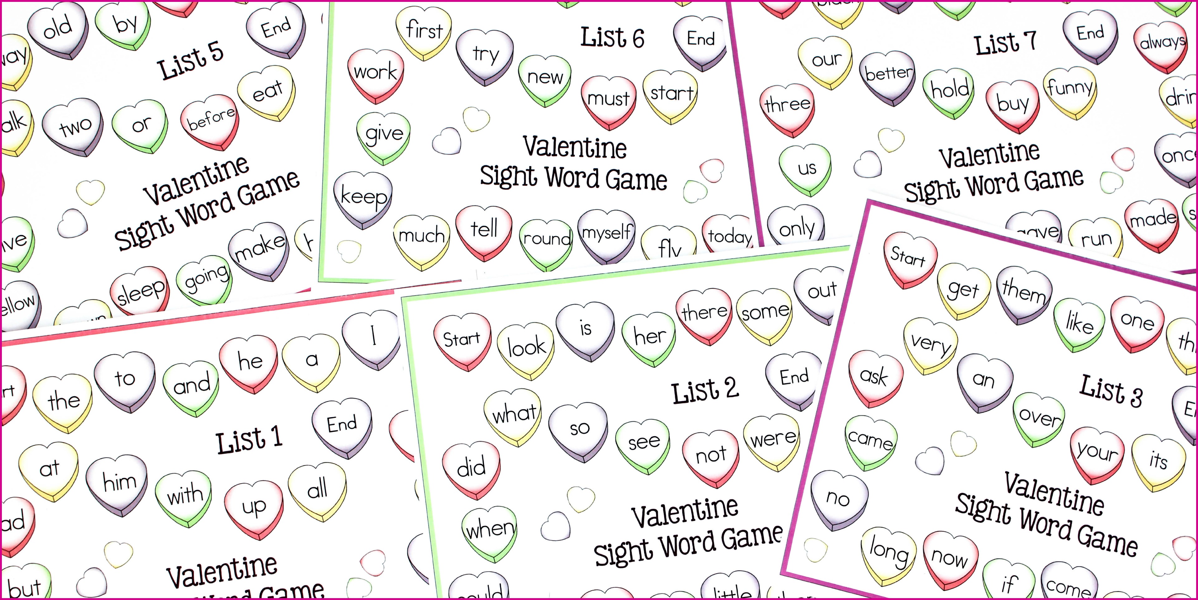 Valentine's Sight Word Games Valentine's Day Fun!