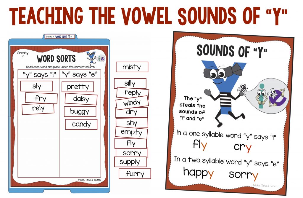 Vowel Sounds Of The Letter Y Make Take Teach
